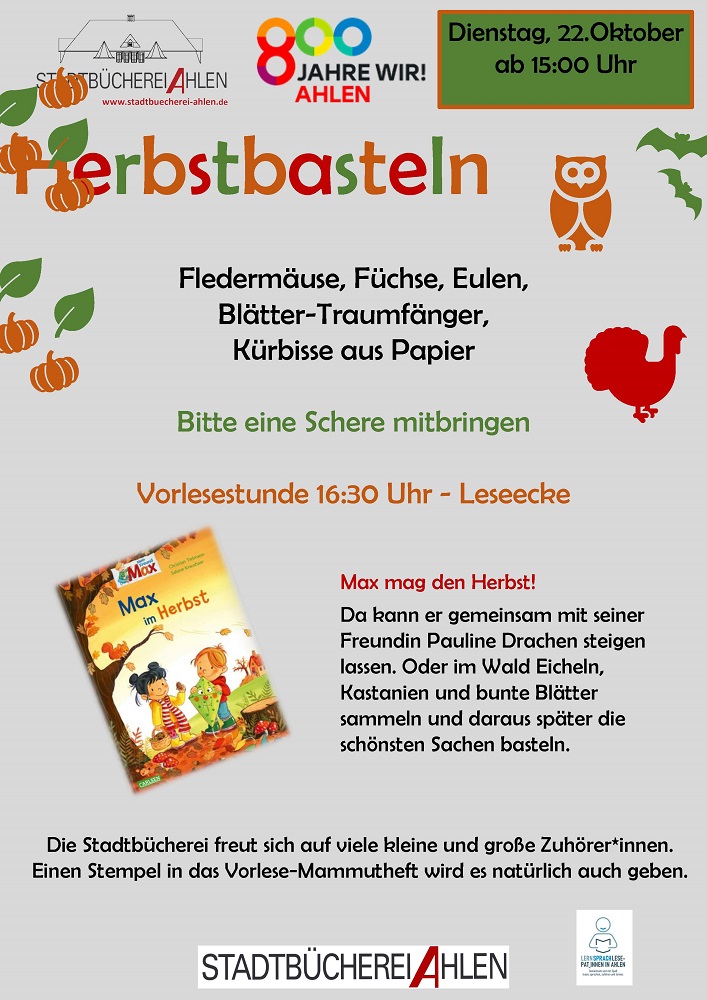 Plakat: Informationen zum Herbstbasteln