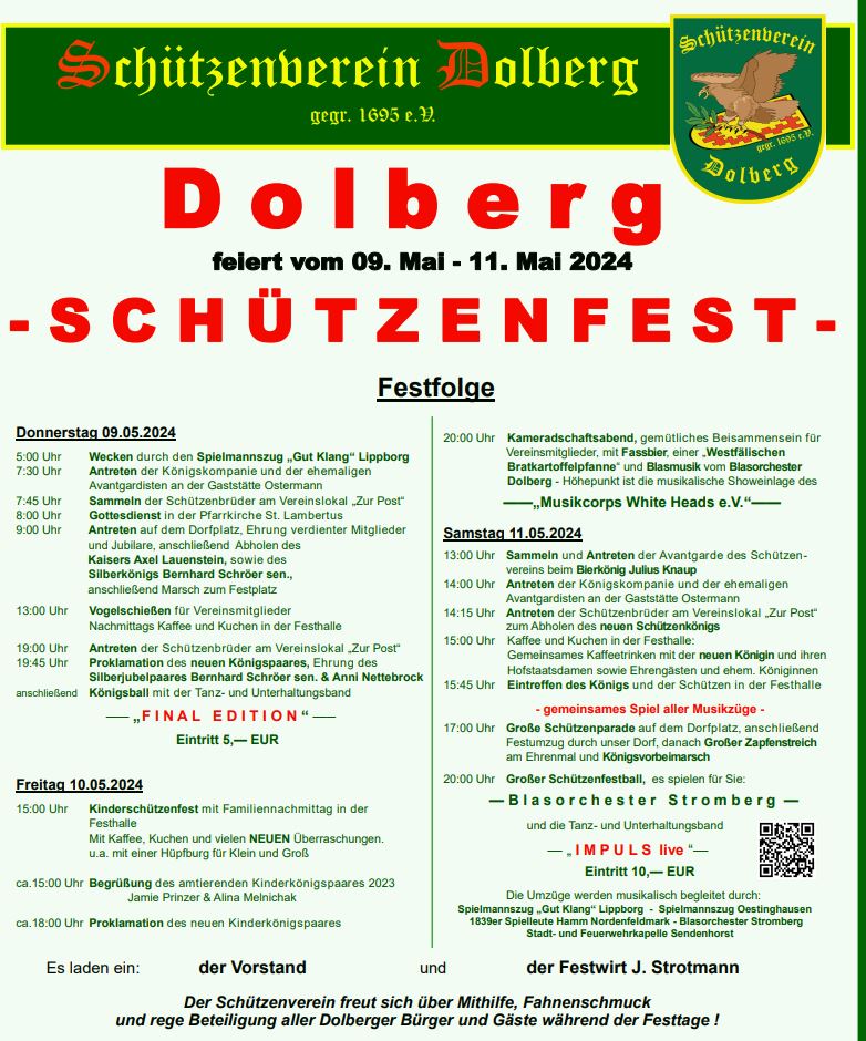 Foto: Plakat Schützenfest Dolberg 2024