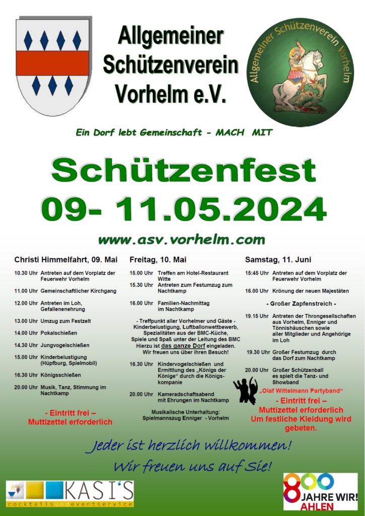 Foto: Plakat Schützenfest Vorhelm 2024