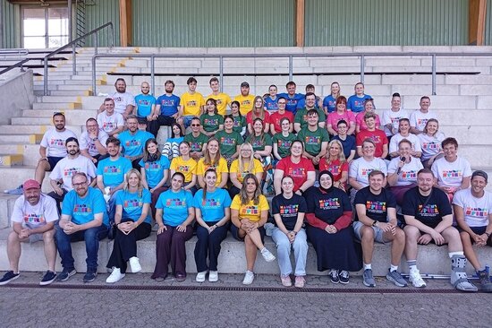 Das Team für das diesjährige Mammutspiel freut sich auf rund 600 Kinder im Sportpark Nord.