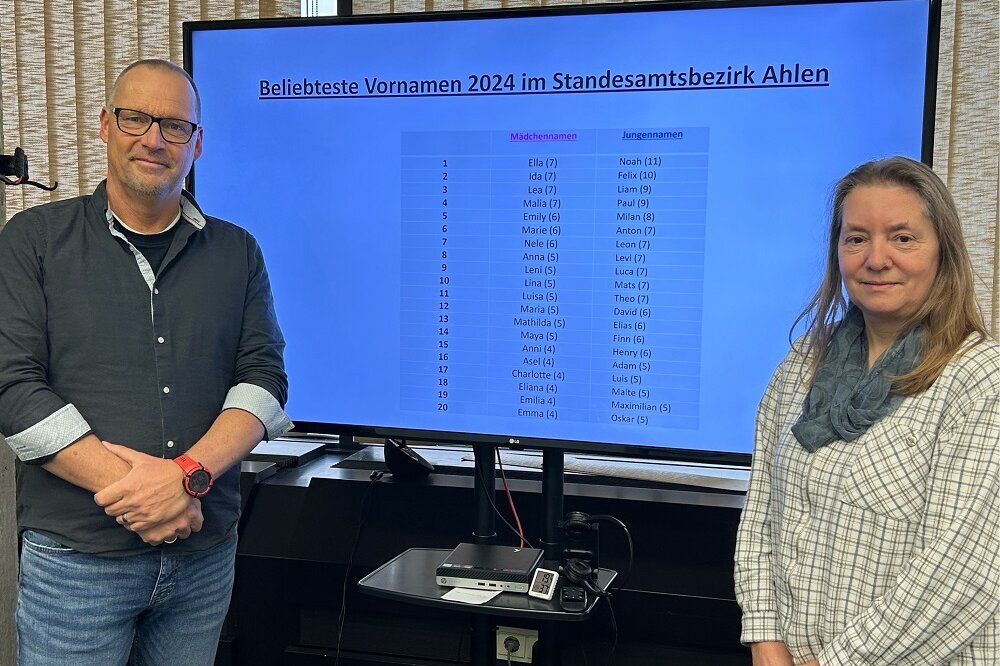 Noah, Ella, Ida und Lea auf dem Spitzenplatz der Vornamenstatistik 2024