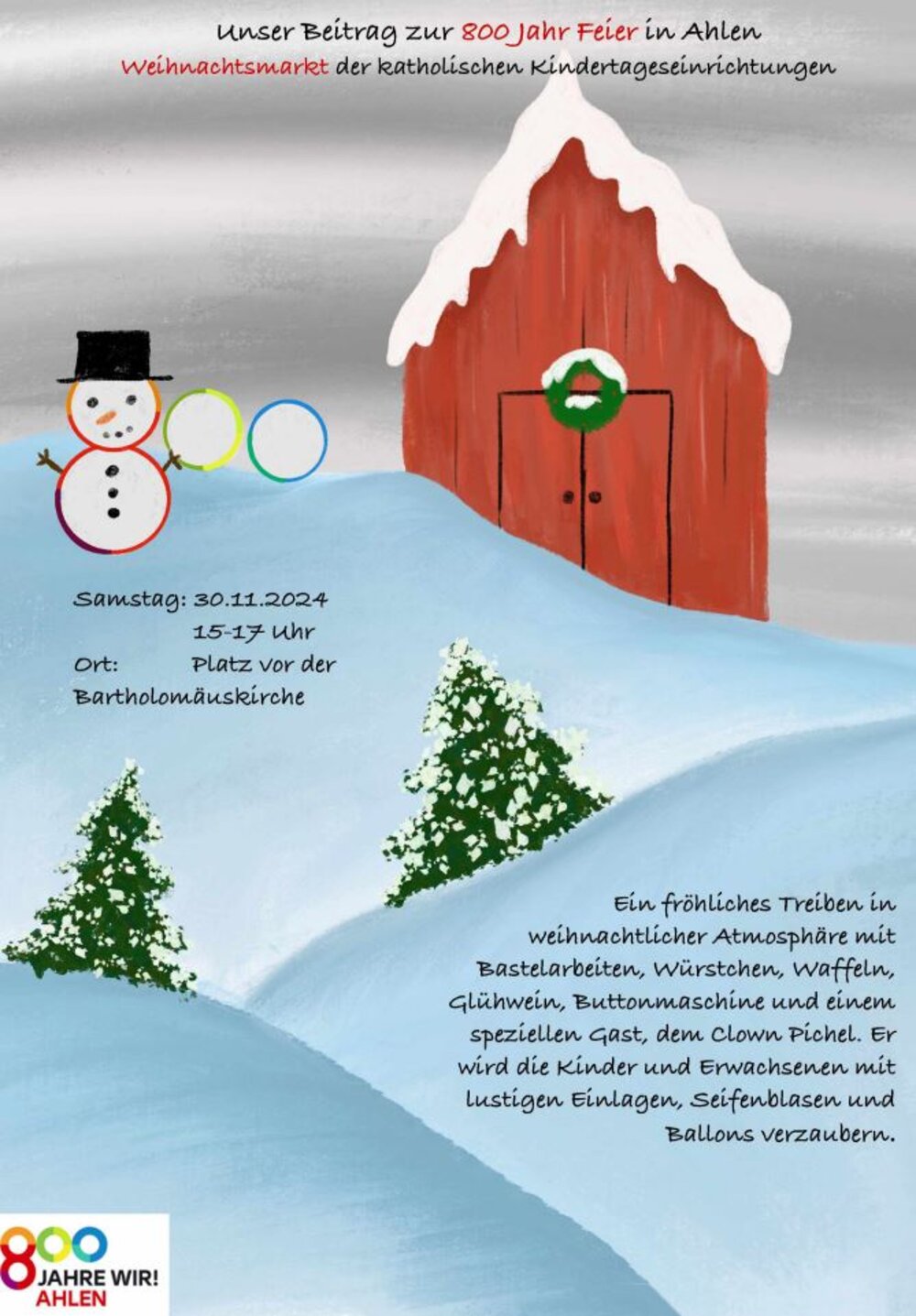 Foto: Plakat Weihnachtsmarkt 2024 der katholischen Kitas