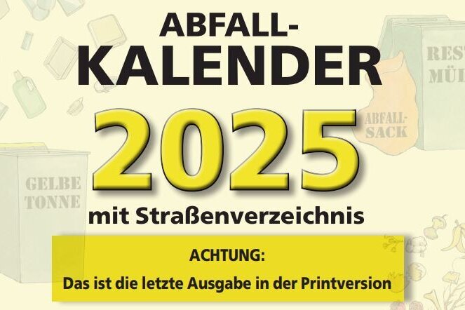 Gedruckt und digital: Der Abfallkalender 2025