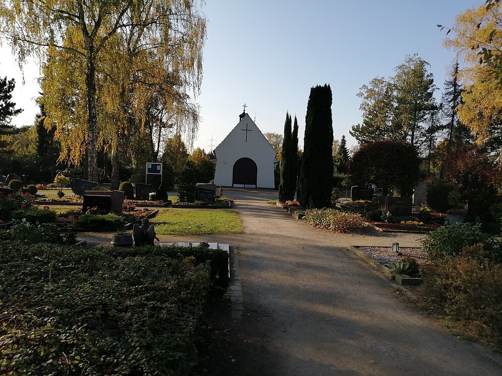 Foto: Friedhof Dolberg Weg zur Kapelle